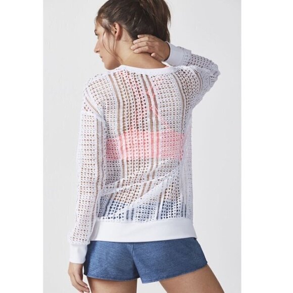 Fabletics White Sophie Tunic Cutout  Sweater - Picture 1 of 9